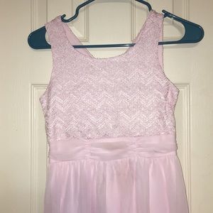 Girls light pink high low dress